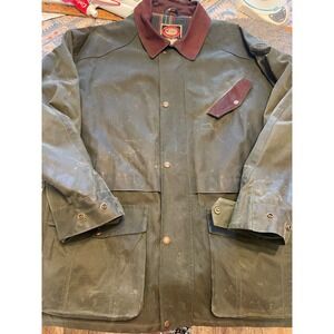 The Australian Outback Collection Waxed Cotton Jacket Mens Large Green Leather